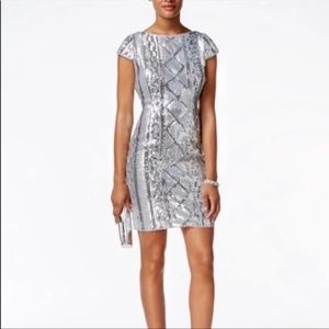 Adrianna Papell Cable Knit Sequined Dress